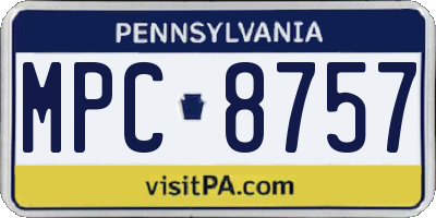 PA license plate MPC8757
