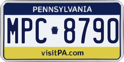PA license plate MPC8790