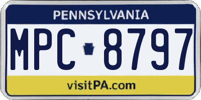 PA license plate MPC8797