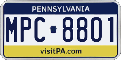 PA license plate MPC8801