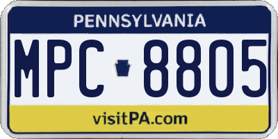 PA license plate MPC8805