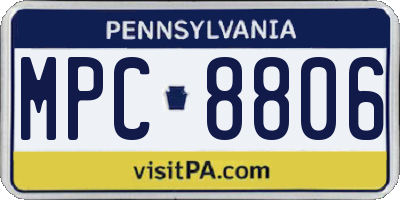 PA license plate MPC8806