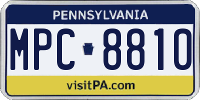 PA license plate MPC8810