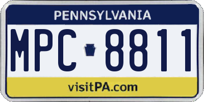 PA license plate MPC8811