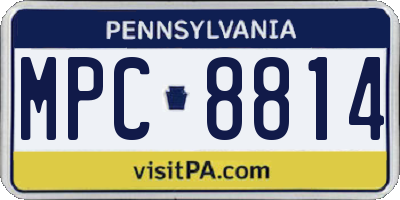PA license plate MPC8814