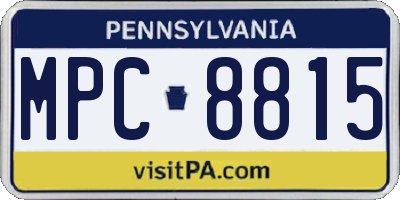 PA license plate MPC8815