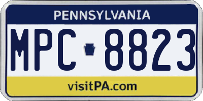 PA license plate MPC8823
