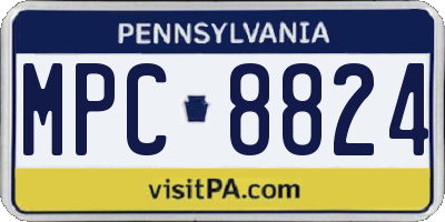 PA license plate MPC8824