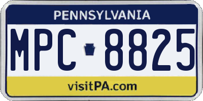 PA license plate MPC8825