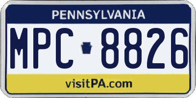 PA license plate MPC8826