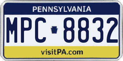 PA license plate MPC8832