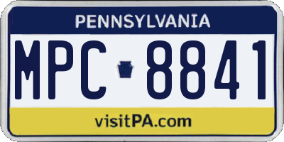 PA license plate MPC8841