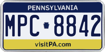 PA license plate MPC8842