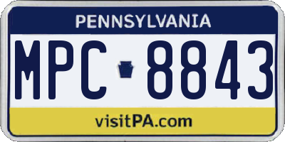 PA license plate MPC8843