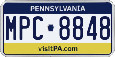 PA license plate MPC8848