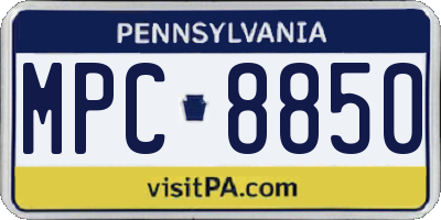 PA license plate MPC8850