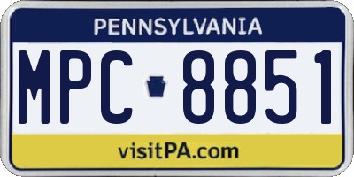 PA license plate MPC8851