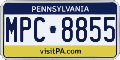 PA license plate MPC8855