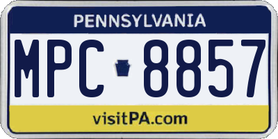 PA license plate MPC8857