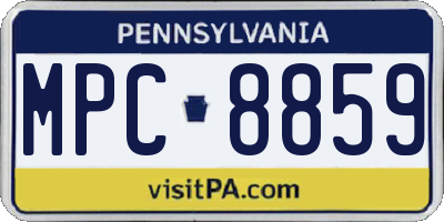 PA license plate MPC8859
