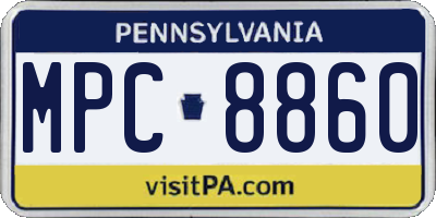 PA license plate MPC8860