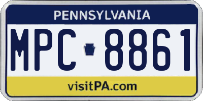 PA license plate MPC8861