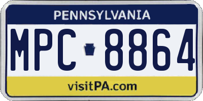 PA license plate MPC8864