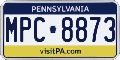 PA license plate MPC8873