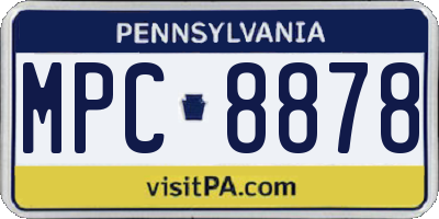 PA license plate MPC8878