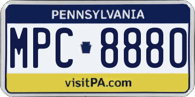 PA license plate MPC8880