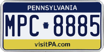 PA license plate MPC8885