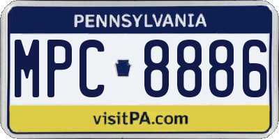 PA license plate MPC8886
