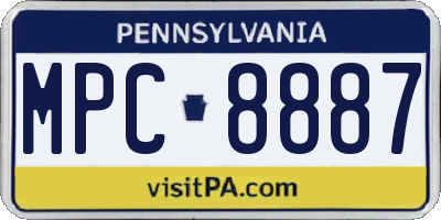 PA license plate MPC8887