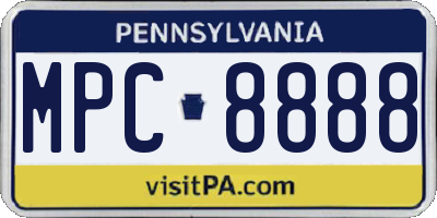 PA license plate MPC8888