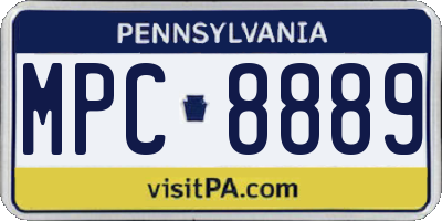 PA license plate MPC8889