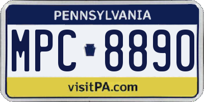 PA license plate MPC8890