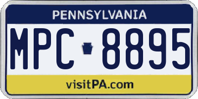 PA license plate MPC8895