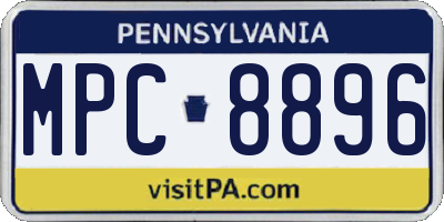 PA license plate MPC8896