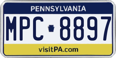 PA license plate MPC8897