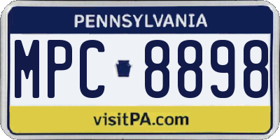 PA license plate MPC8898