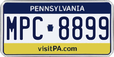 PA license plate MPC8899