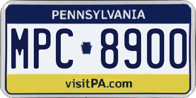 PA license plate MPC8900