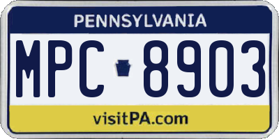 PA license plate MPC8903