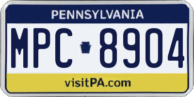 PA license plate MPC8904