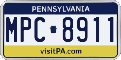 PA license plate MPC8911