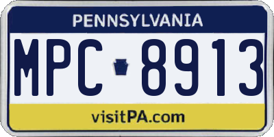 PA license plate MPC8913