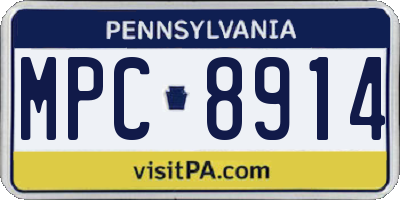 PA license plate MPC8914