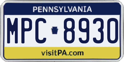 PA license plate MPC8930
