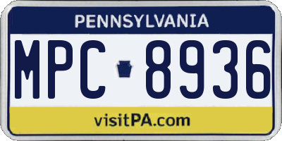 PA license plate MPC8936
