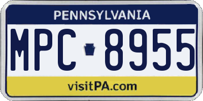 PA license plate MPC8955